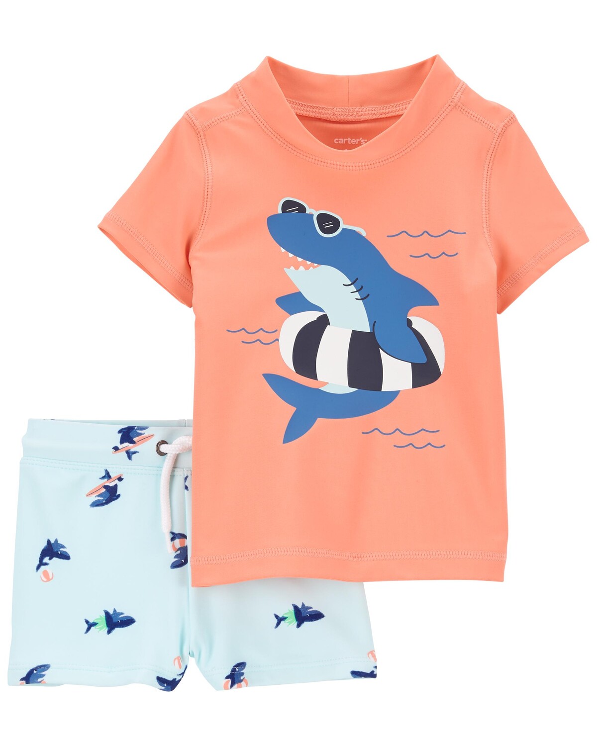 

Рашгард Baby Shark из 2 предметов Carter's, мультиколор