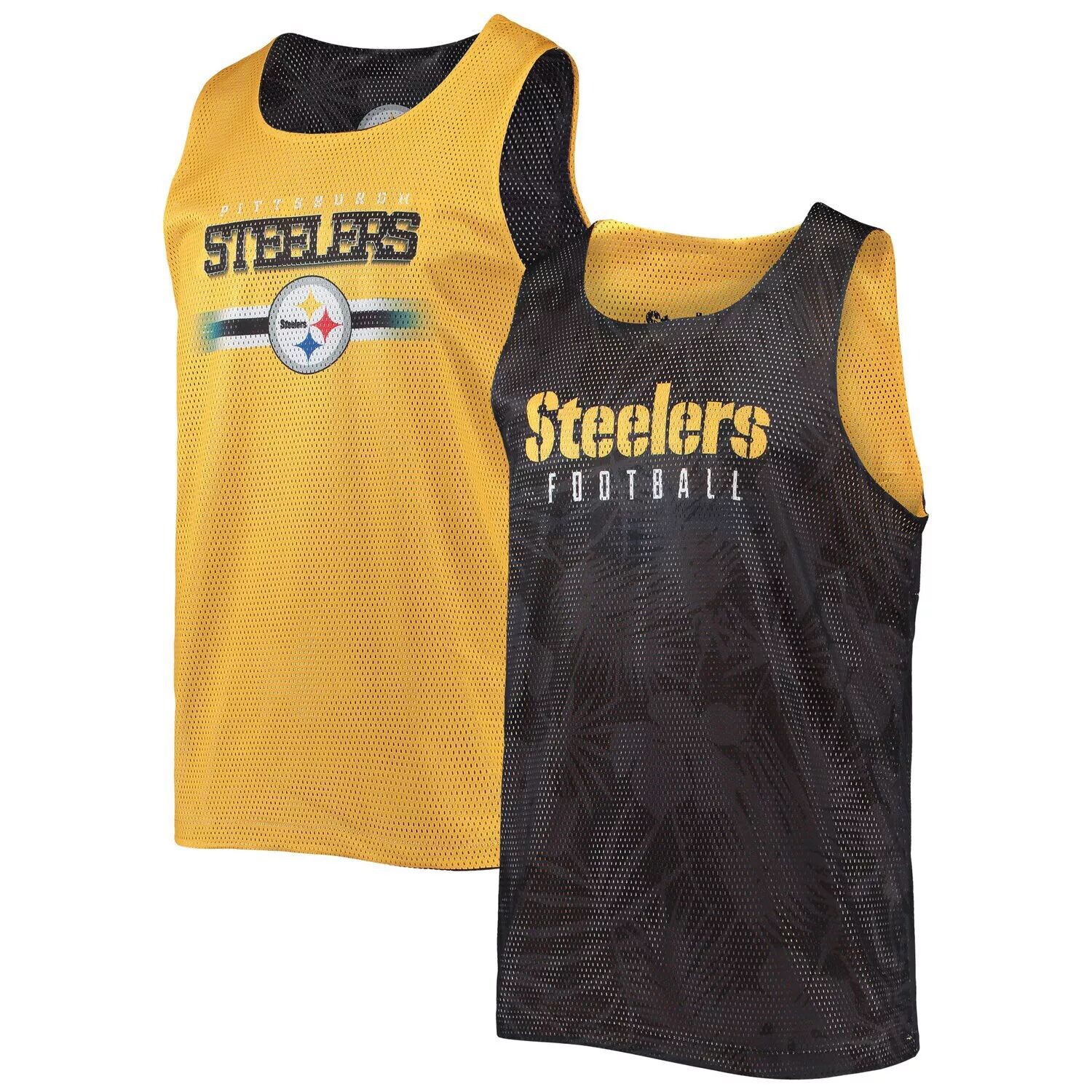 

Мужская двусторонняя сетчатая майка FOCO Black Pittsburgh Steelers с цветочным принтом