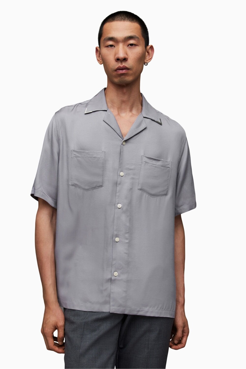 

AllSaints Runaway серая рубашка с короткими рукавами All Saints, серый