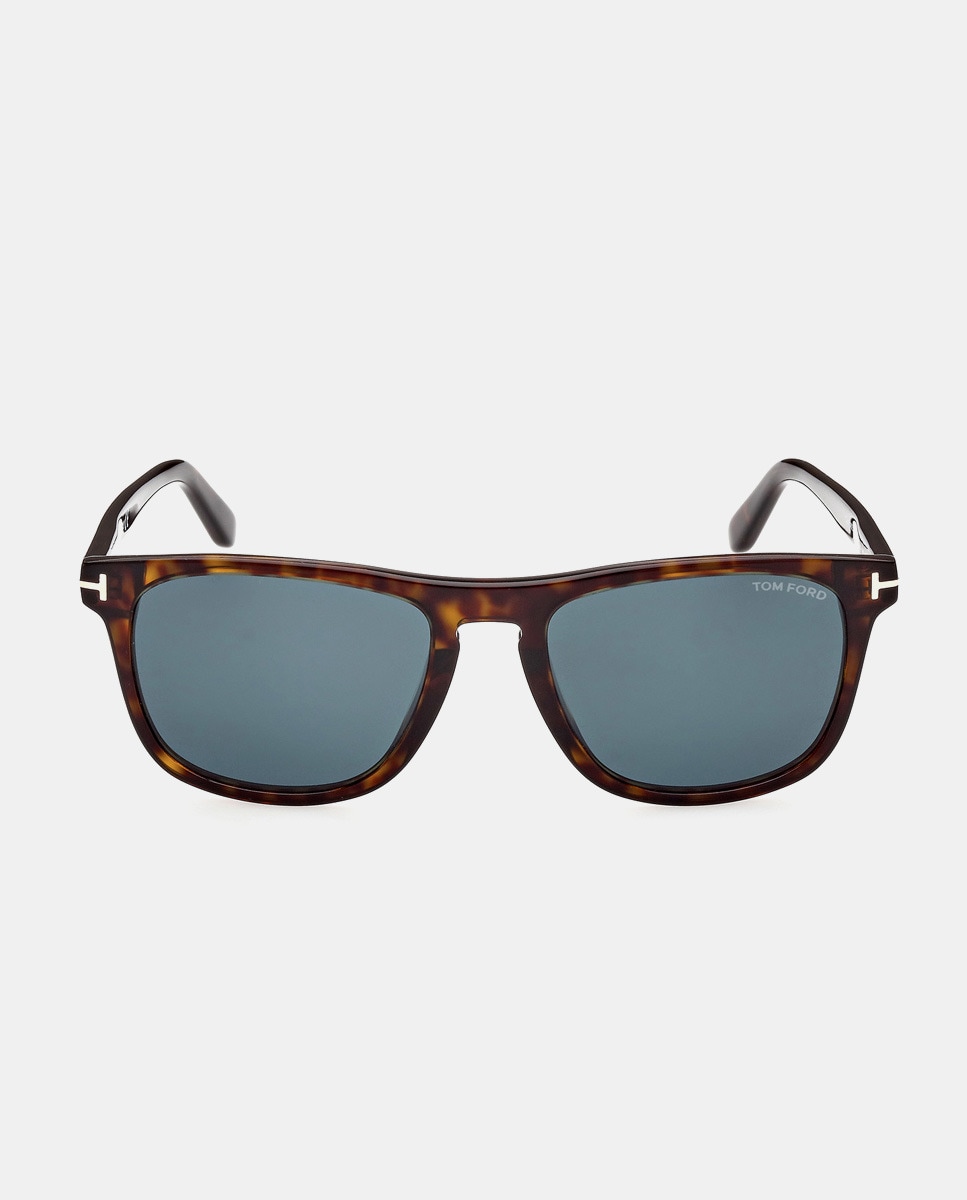 Мужские квадратные солнцезащитные очки из ацетата темно-гаванского цвета Tom Ford, темно коричневый