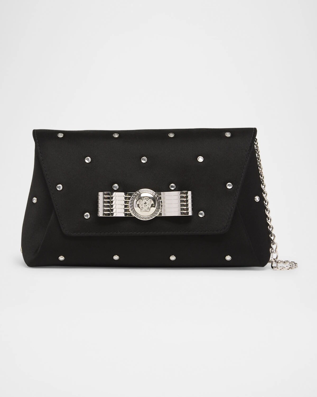 

Атласный клатч с украшением Medusa 95 Versace, цвет Black Palladium