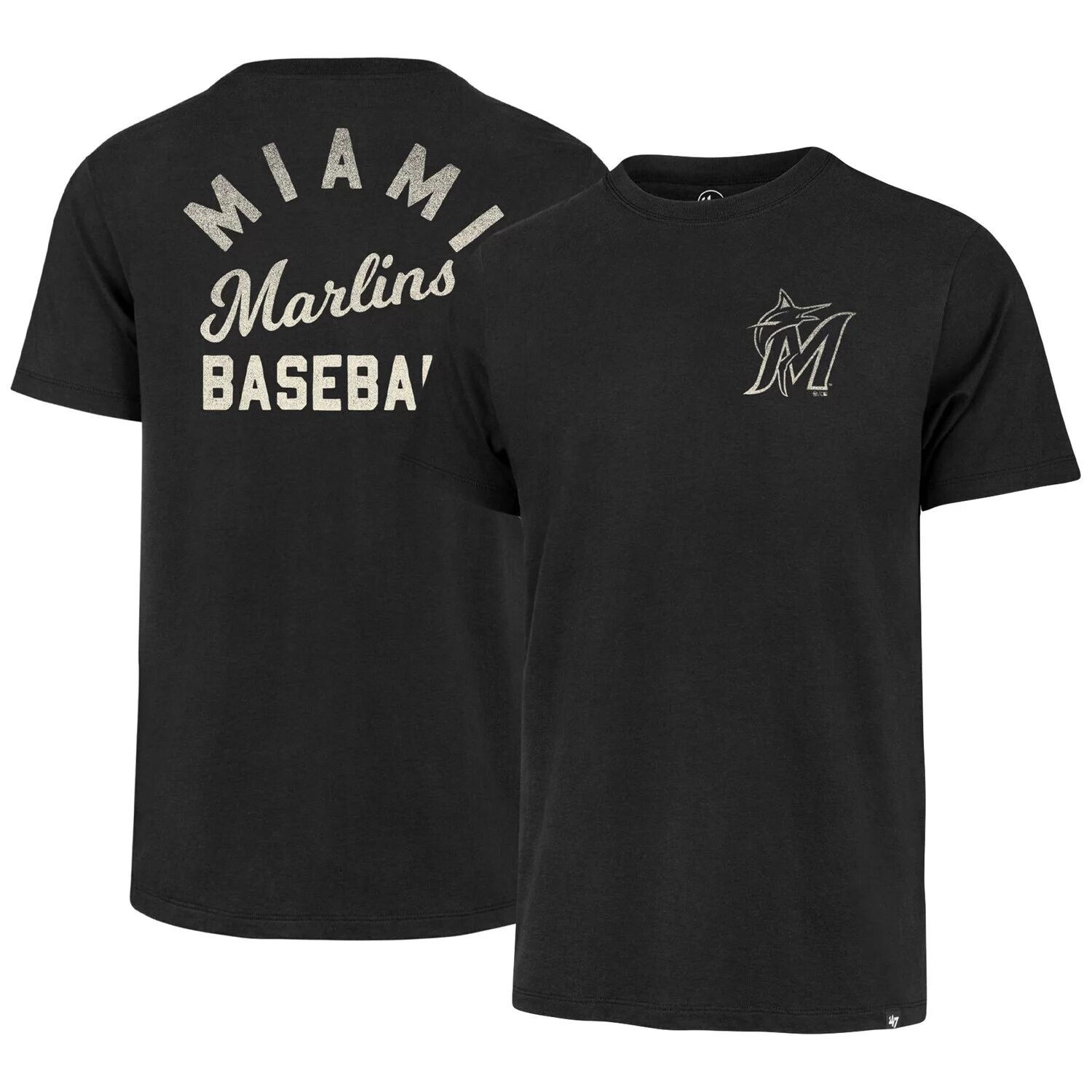 

Мужская черная футболка Miami Marlins Turn Back Franklin '47, Черный