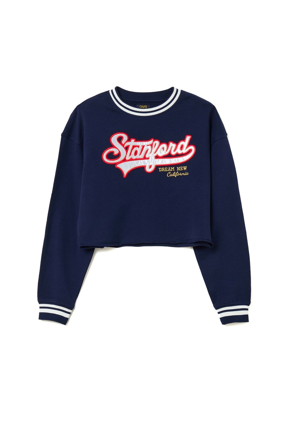 

Толстовка с капюшоном CROP WITH PATCH AND COLLEGE EMBROIDERY OVS, синий