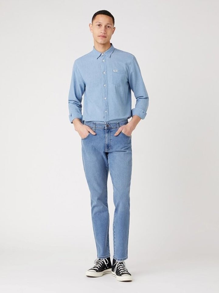

Джинсы Wrangler Texas Taper Blue Stones Tapered fit, синий
