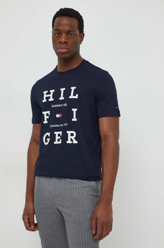 

Хлопковая футболка Tommy Hilfiger, темно-синий