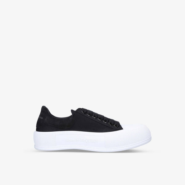 

Женские низкие кроссовки Deck из парусины и замши Alexander Mcqueen, черный