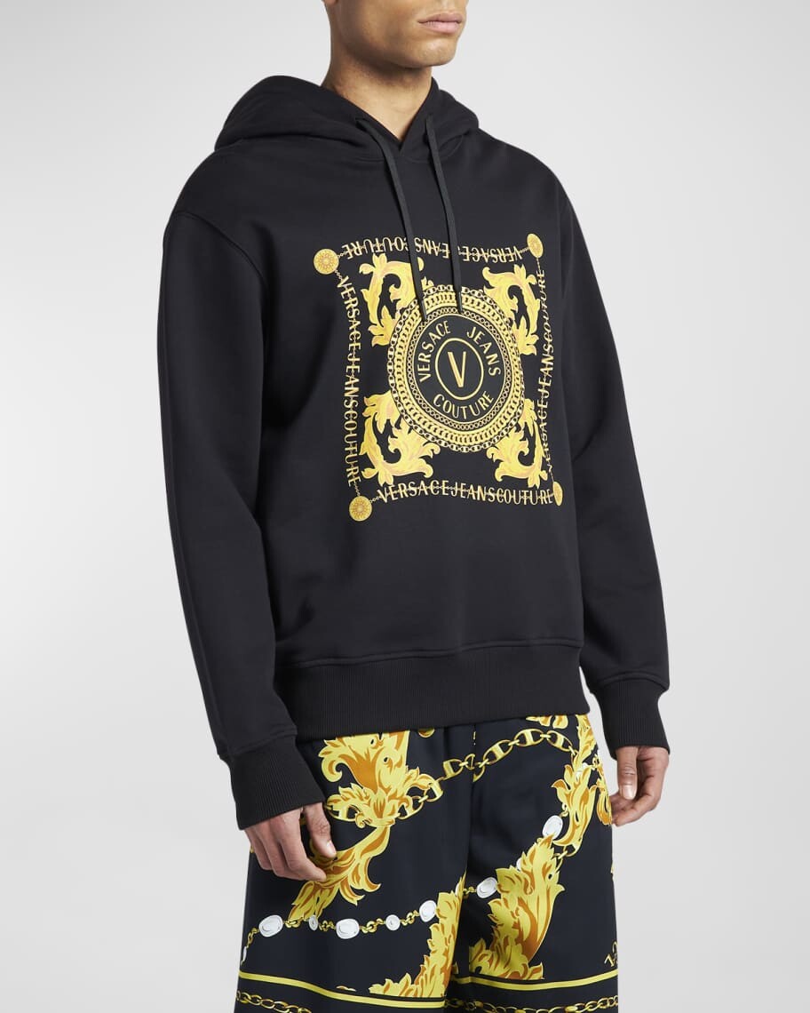 

Мужская худи с логотипом V-Emblem Versace Jeans Couture, Черный