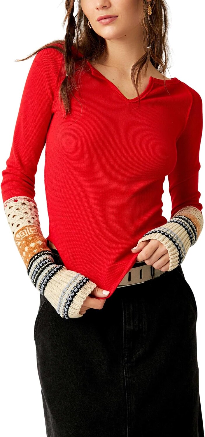 

Свитер Cozy Craft Cuff Free People, цвет Red Combo