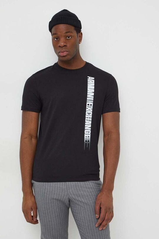 

Хлопковая футболка Armani Exchange, черный