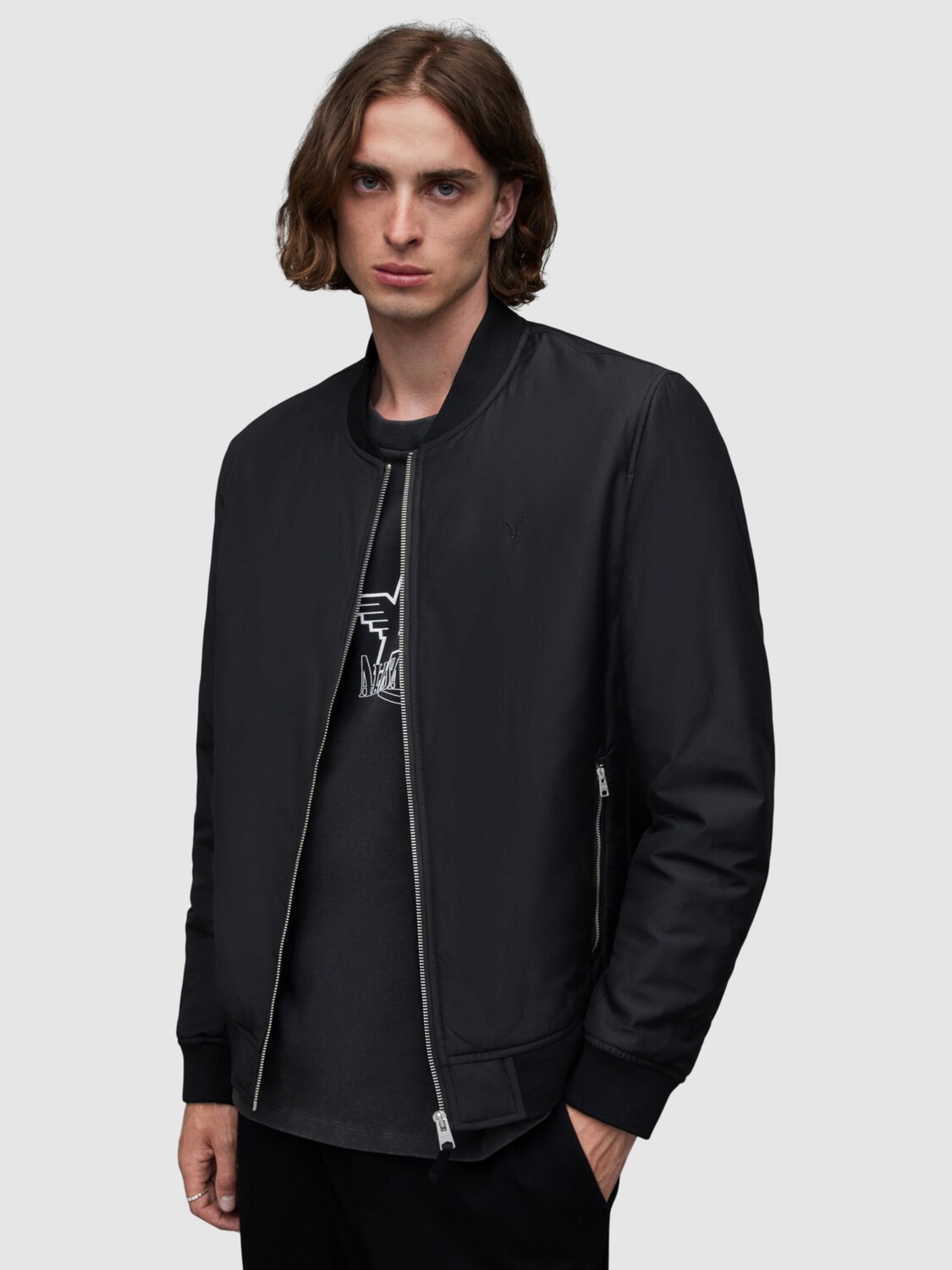 

Куртка-бомбер Withrow AllSaints, черный
