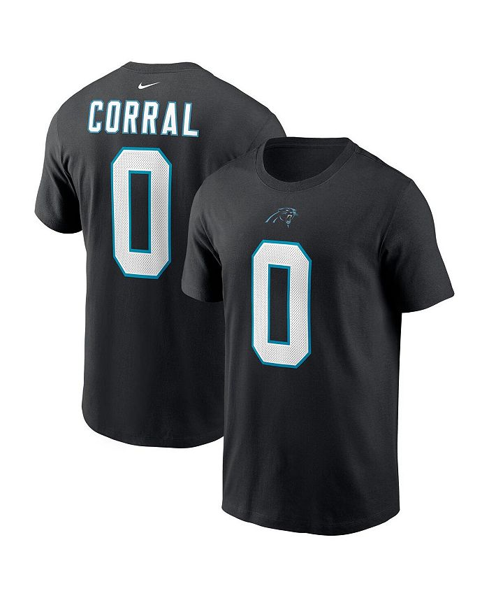 

Мужская футболка Matt Corral Black Carolina Panthers, выбранная на драфте НФЛ 2022 года, имя игрока и усилитель; Футболка с номером Nike, черный