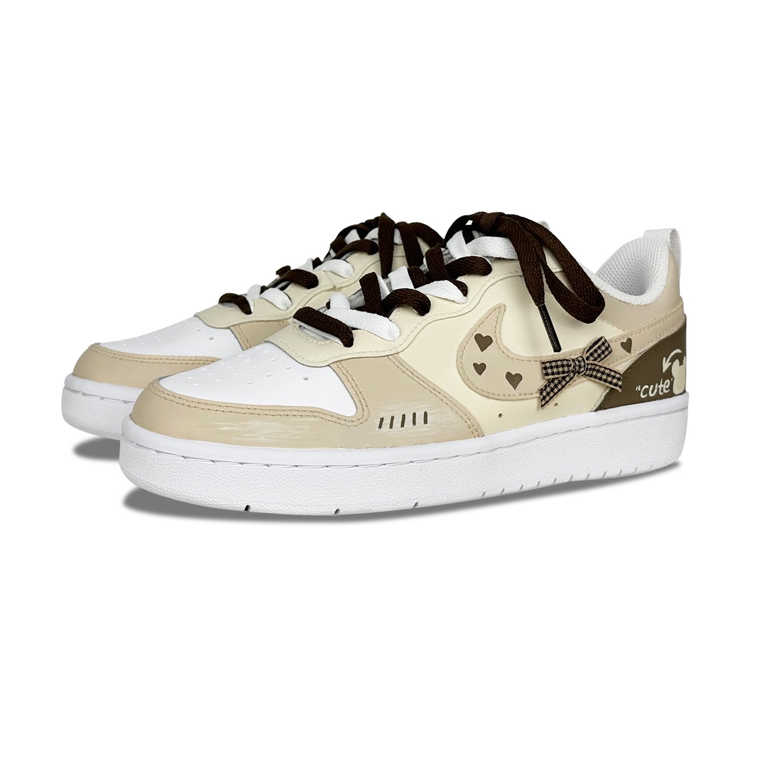 

Кроссовки Nike Court Borough Skateboarding Shoes Women's Low-top Beige/coffee, коричневый