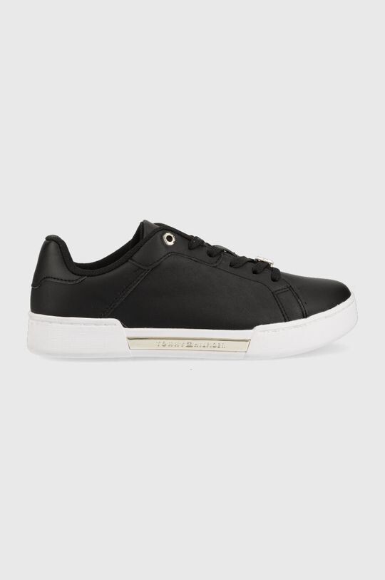 

Кожаные кроссовки COURT SNEAKER GOLDEN TH Tommy Hilfiger, черный