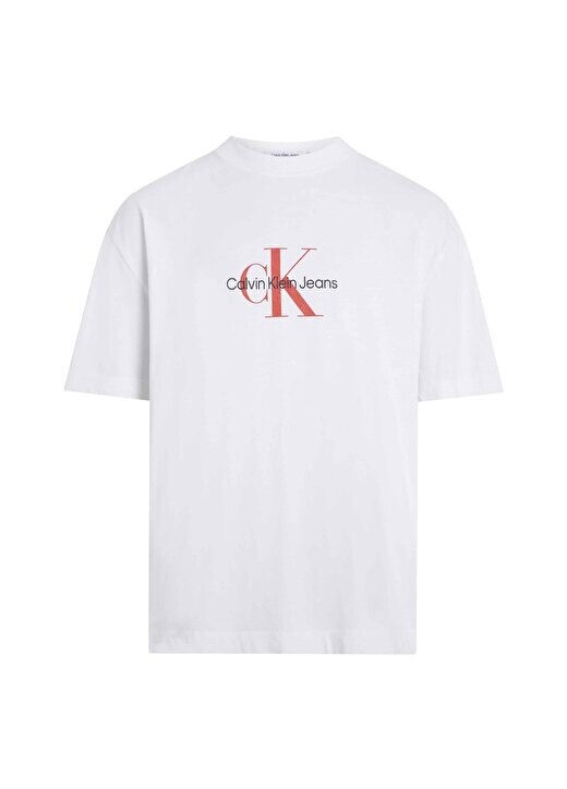 

Белая мужская футболка с принтом J30J325427YAF Calvin Klein Jeans, белый