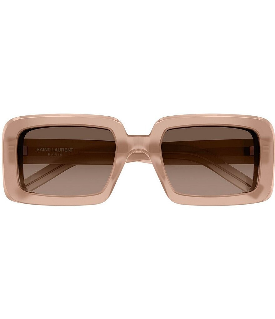 

Женские прямоугольные солнцезащитные очки Saint Laurent New Wave 52 мм, бежевый