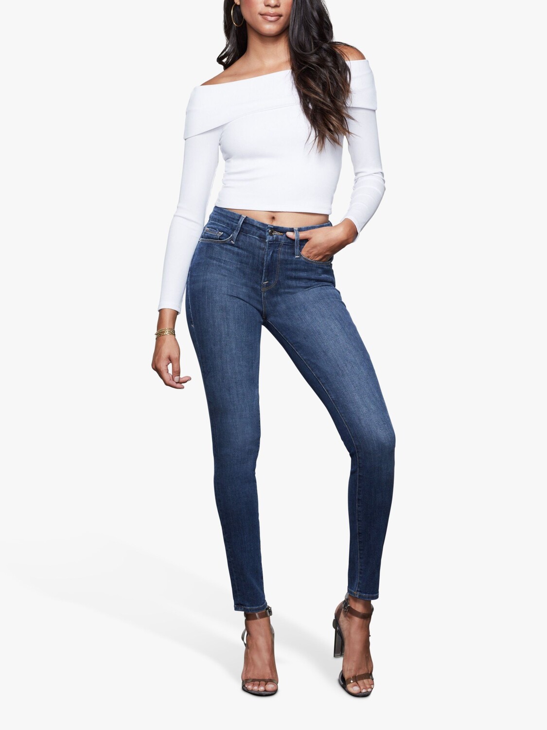 

Джинсы скинни Good American Good Legs, синие