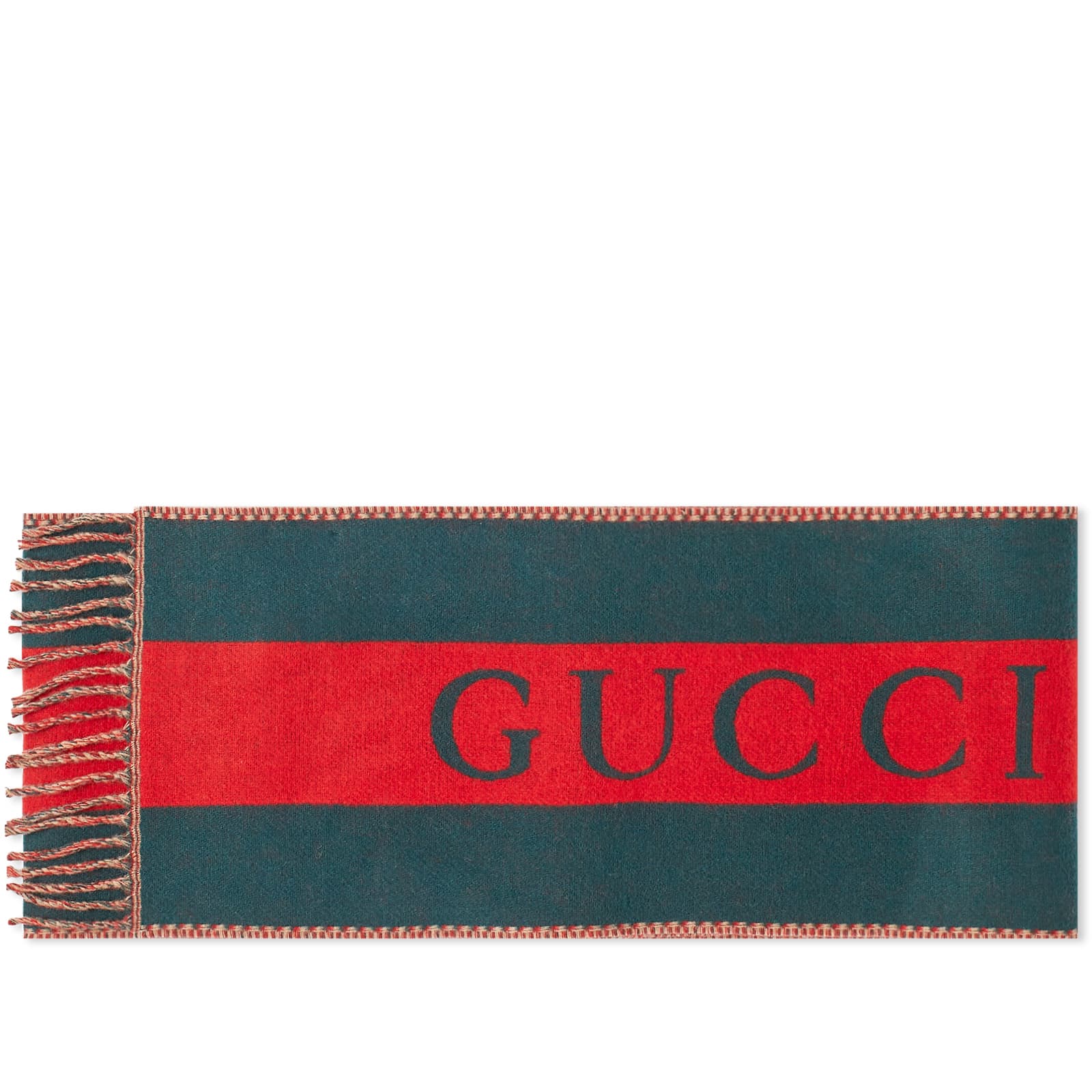 Шарф Gucci Double Web, цвет Green & Beige