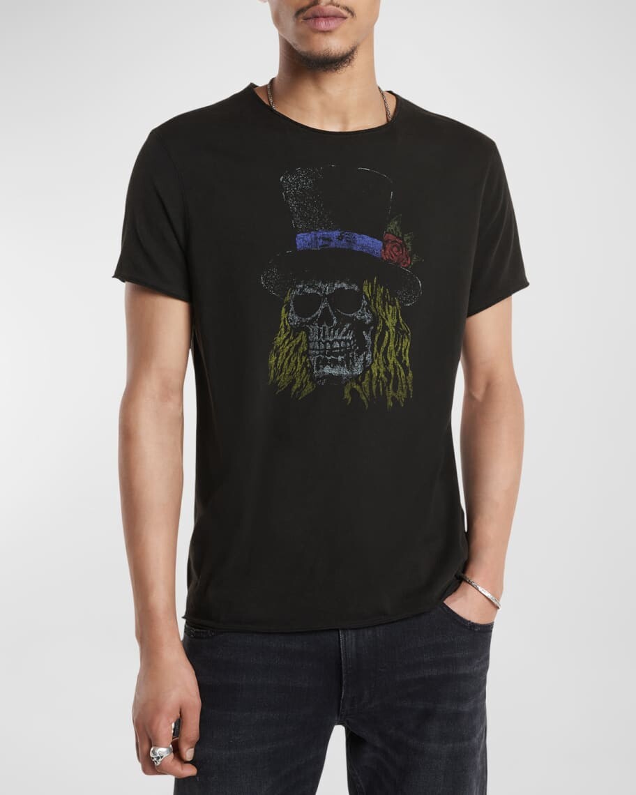 

Мужская футболка Raw-Edge Skull Top Hat John Varvatos, Черный