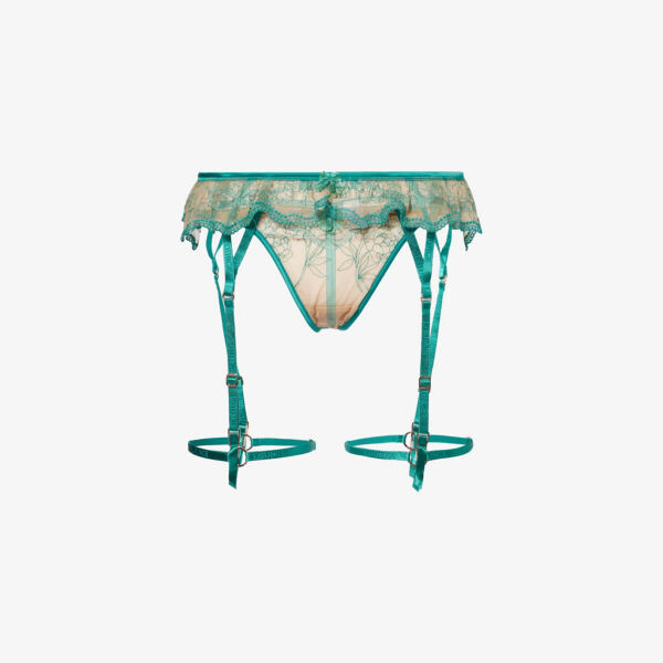 

Кружевной комплект celine из двух частей с цветочной вышивкой Lounge Underwear, зеленый