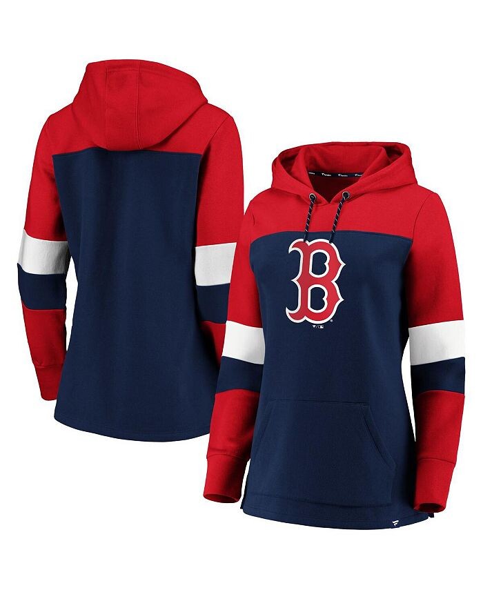 

Женский темно-синий пуловер с капюшоном Boston Red Sox больших размеров с цветными блоками Profile, синий