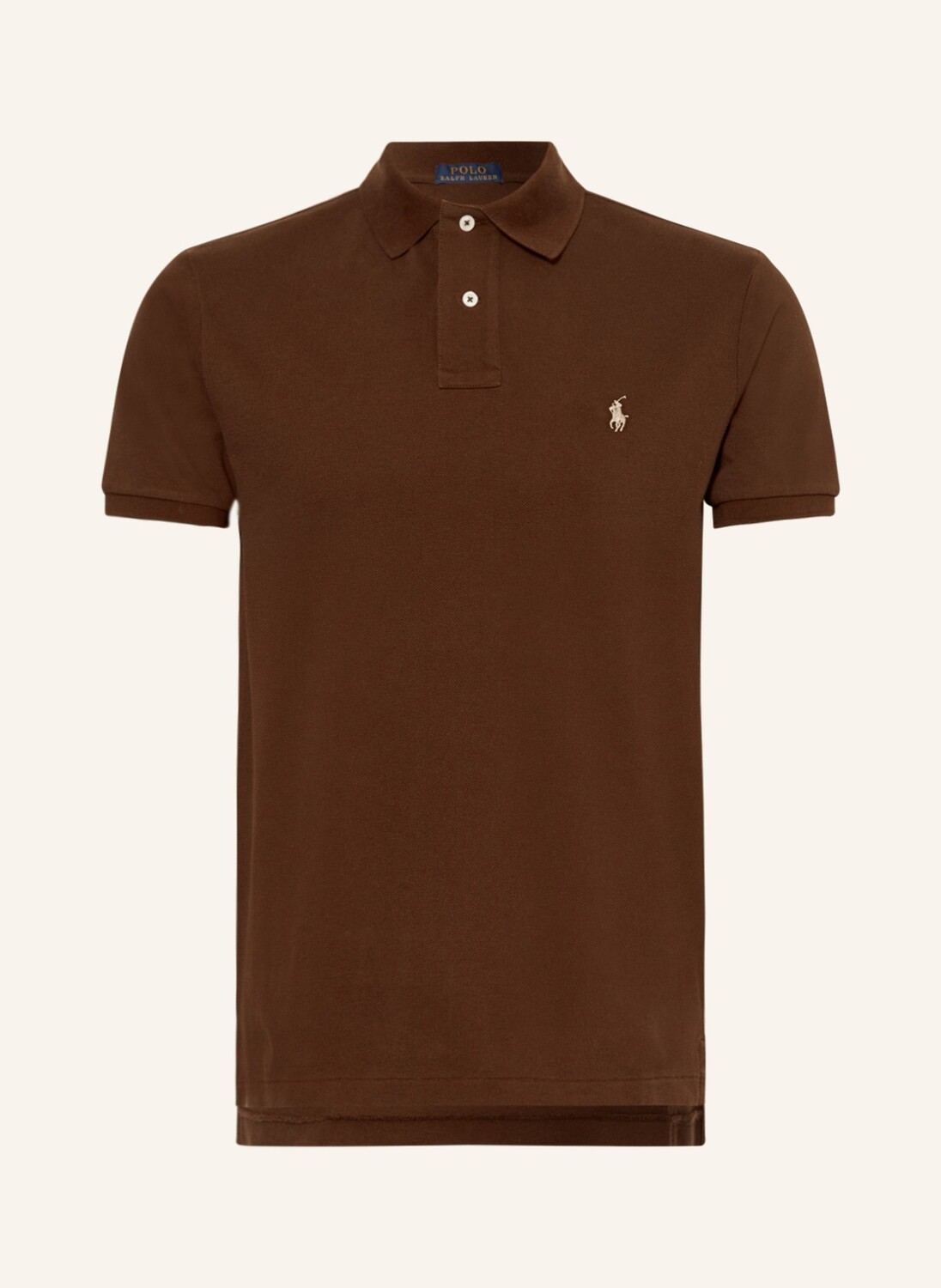

Рубашка поло POLO RALPH LAUREN Piqué Custom Slim Fit, коричневый