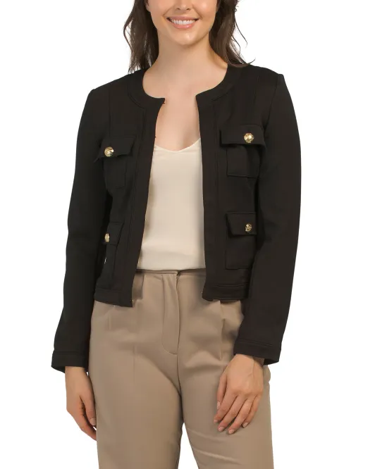 

Блейзер с карманами Carmen Marc Valvo, черный