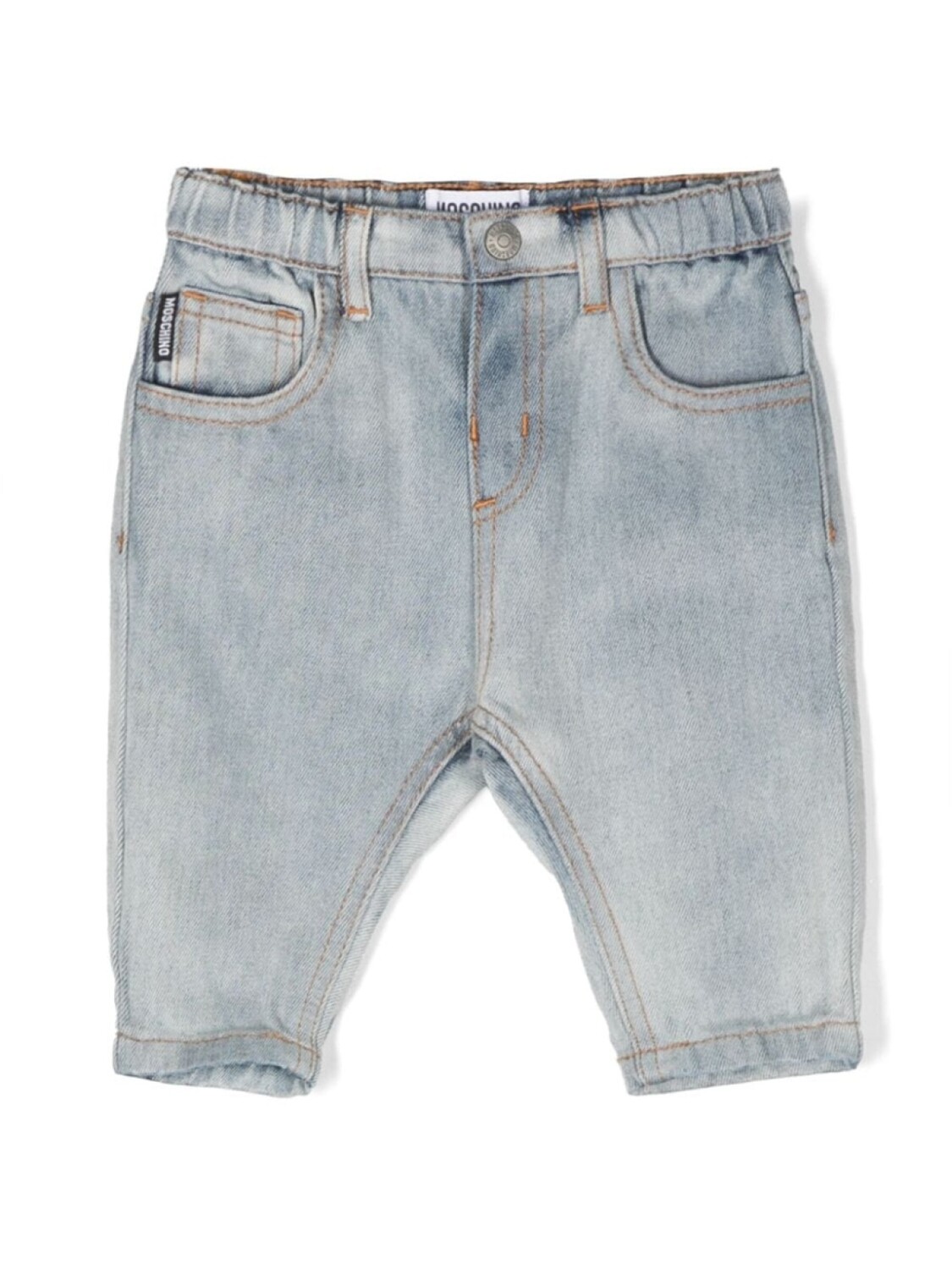 

Moschino Kids джинсы с эластичным поясом, синий