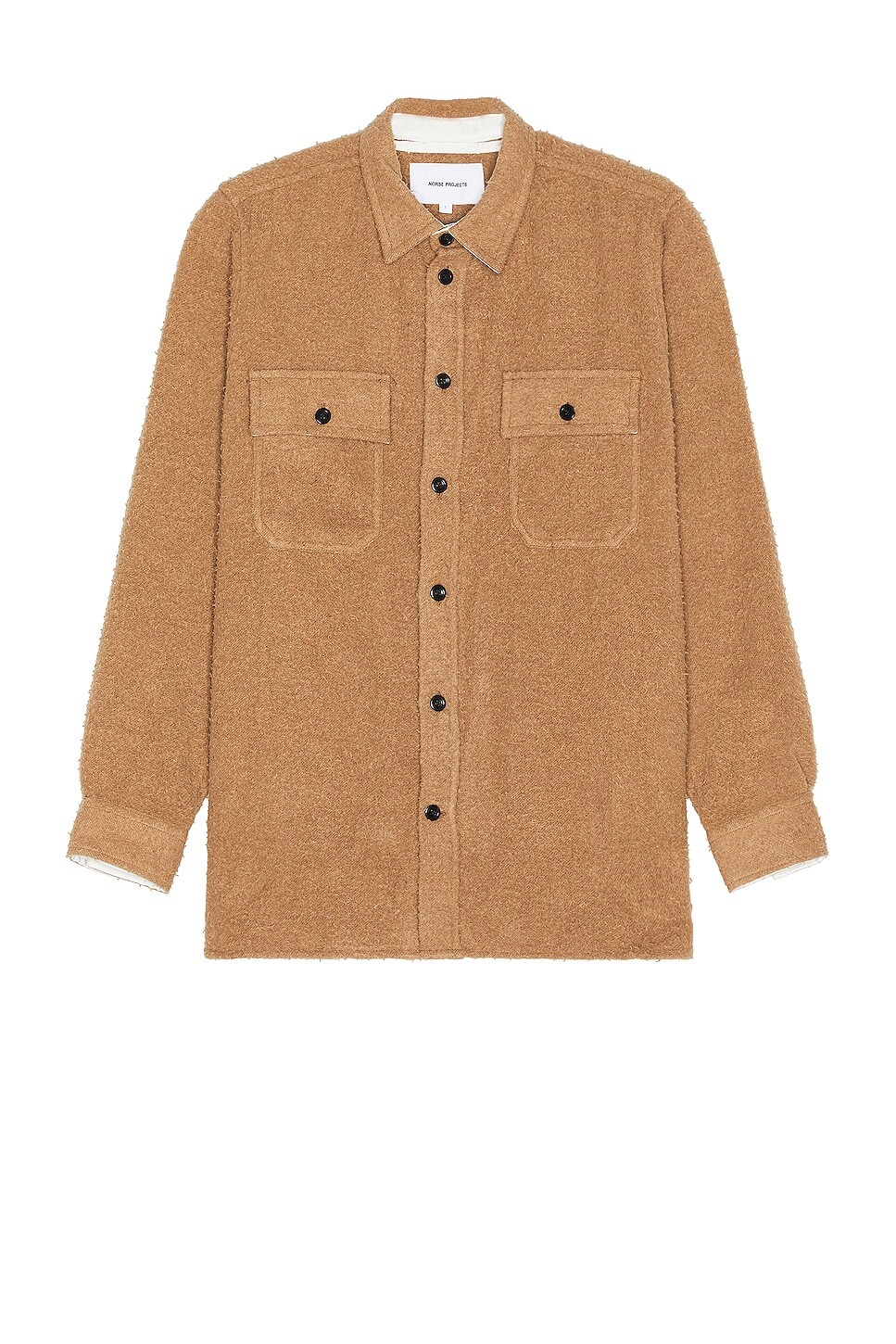 

Рубашка Norse Projects Silas Textured Cotton Wool Overshirt, кэмел