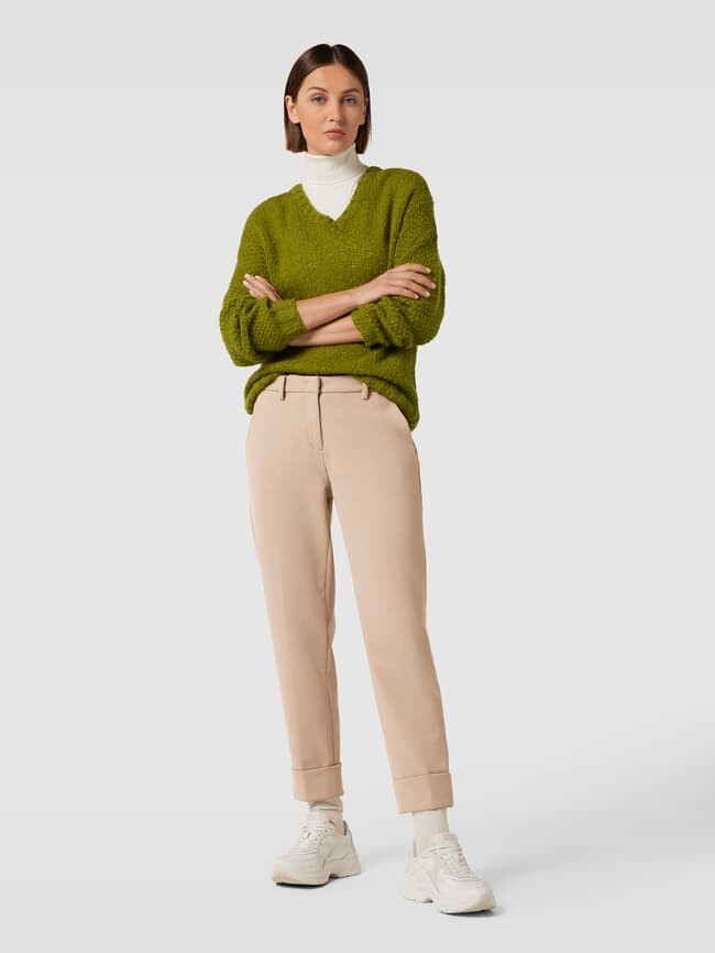 

Брюки тканевые с прожатыми складками модель "КРИСТАЛЛ" Cambio, бежевый