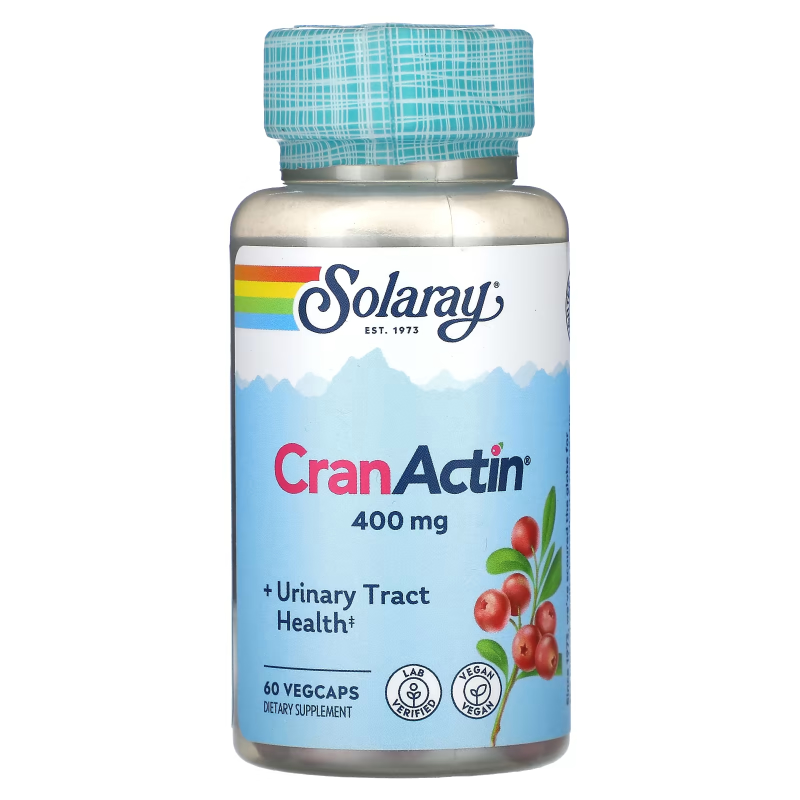 КранАктин 400 мг 60 растительных капсул Solaray solaray super cranactin со смесью травяной поддержки 400 мг 60 растительных капсул