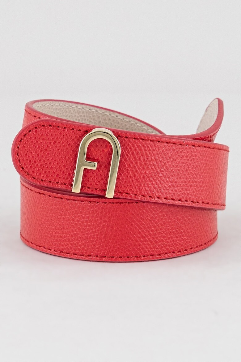 

Кожаный ремень Flow с логотипом на пряжке Furla, красный