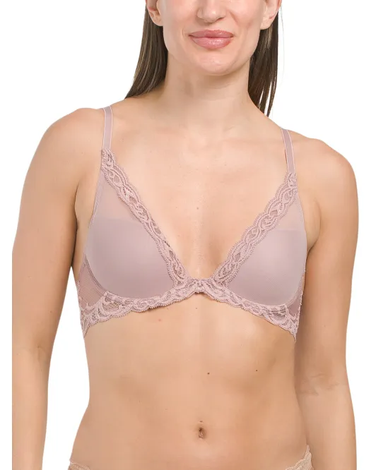 

Контурный бюстгальтер с глубоким вырезом Feathers Natori, цвет Antique Rose
