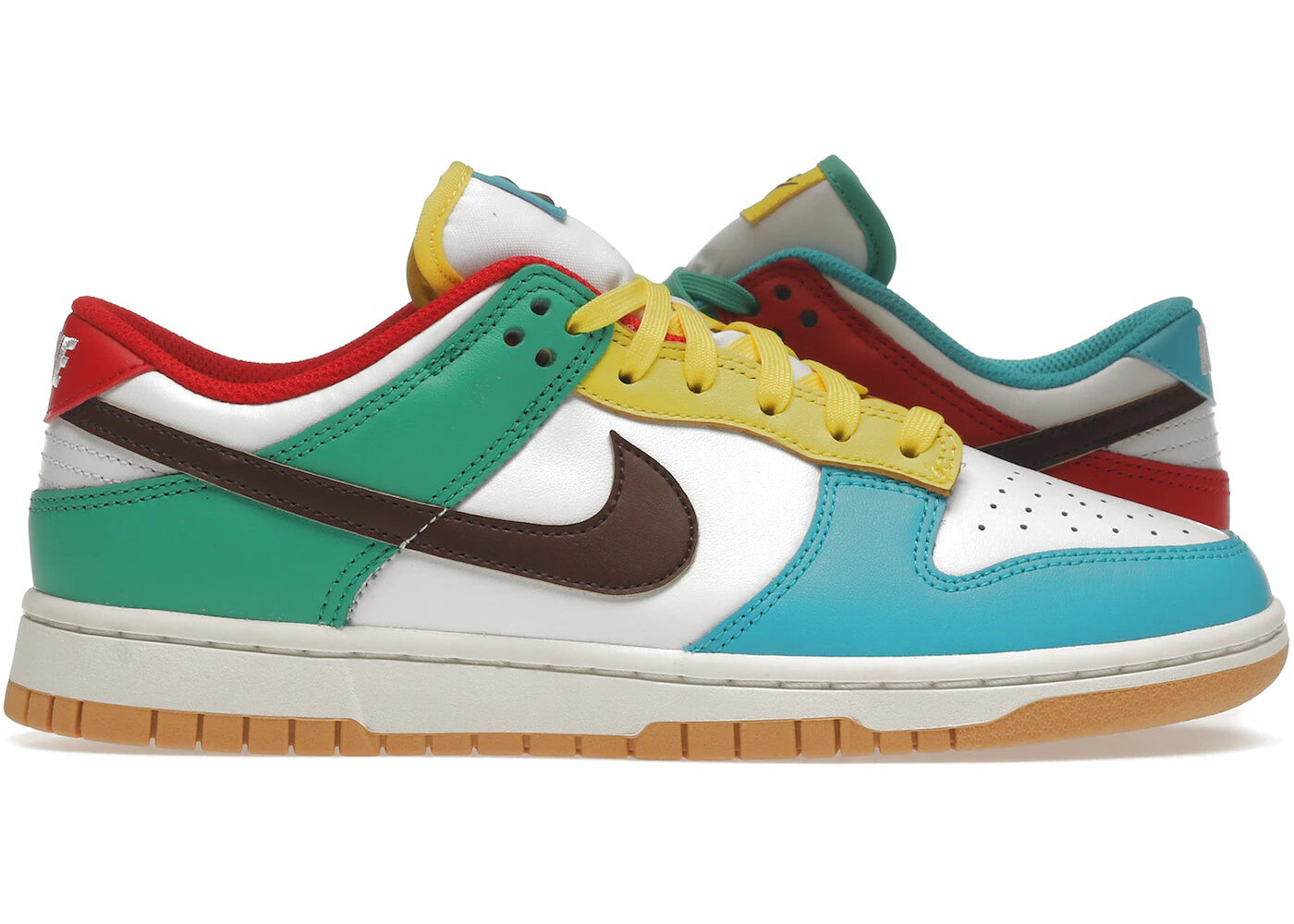 

Кроссовки Nike Dunk Low, белый / зеленый / голубой