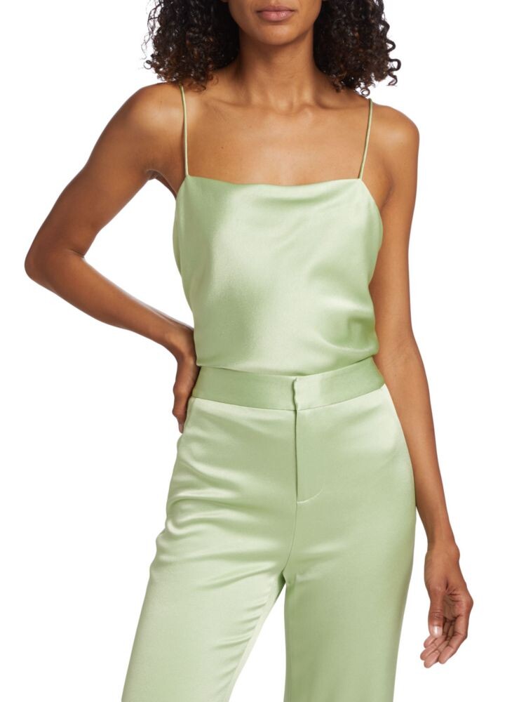 

Атласный топ Harmon Alice + Olivia, цвет Green Tea