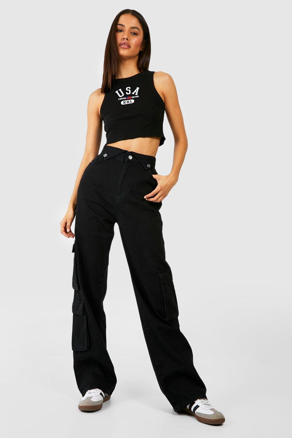 

Джинсы из денима свободного кроя Boohoo, черный