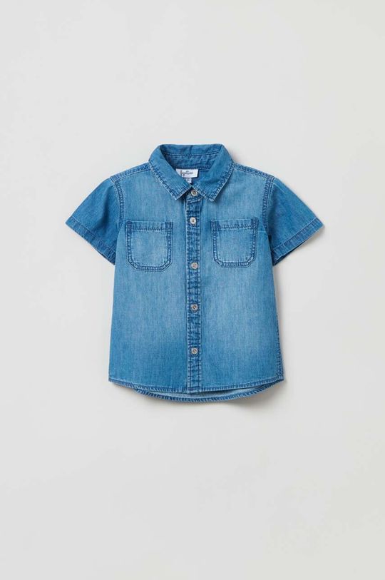 цена Хлопковая детская рубашка OVS, синий