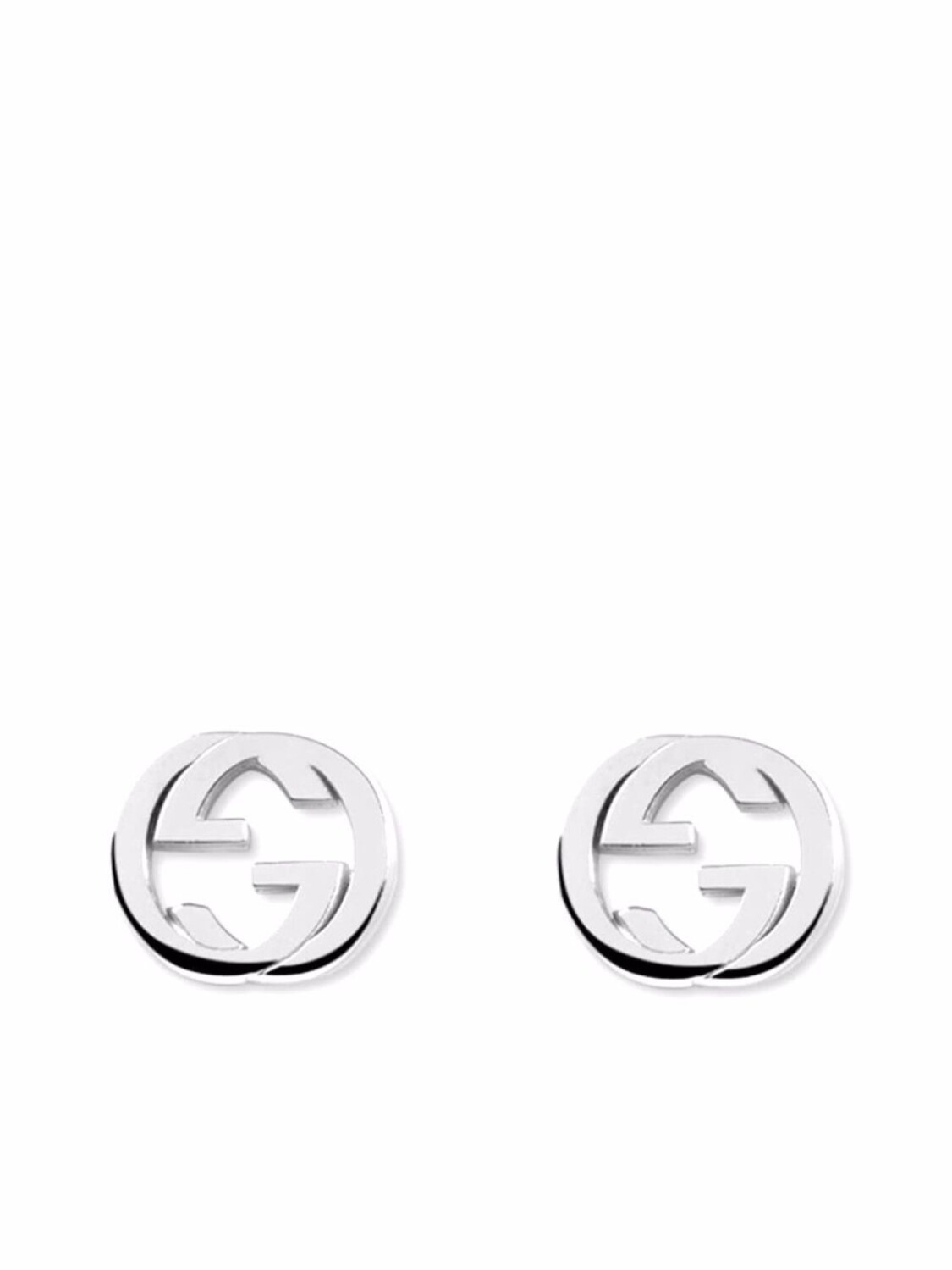 

Серебряные серьги-гвоздики с логотипом Interlocking G Gucci, металлик