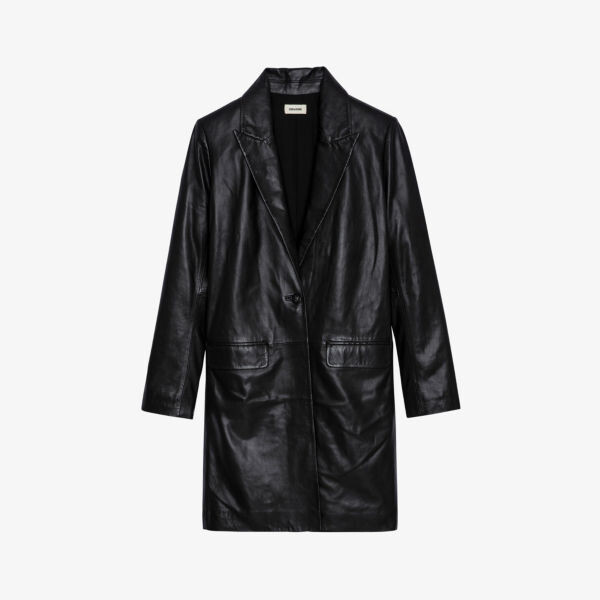 

Однобортная кожаная куртка Monarque Zadig&Voltaire, цвет noir
