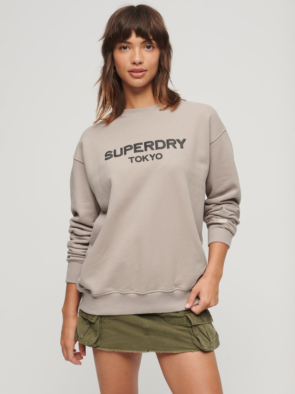 

Свободная толстовка Superdry Sport Luxe Crew, теплый серый