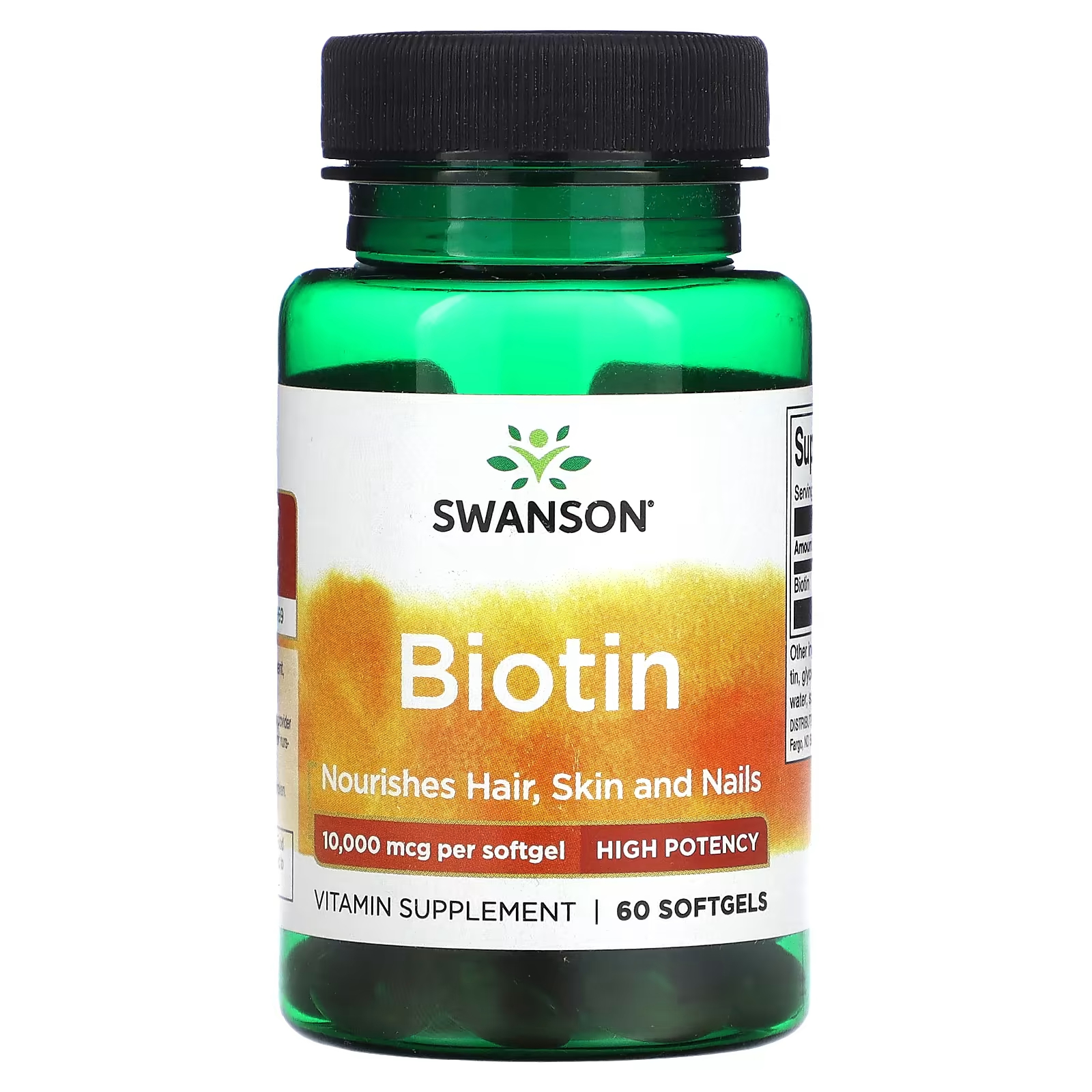 Swanson Биотин 10 000 мкг 60 мягких таблеток биотин быстрорастворимый 10000 мкг 60 таблеток