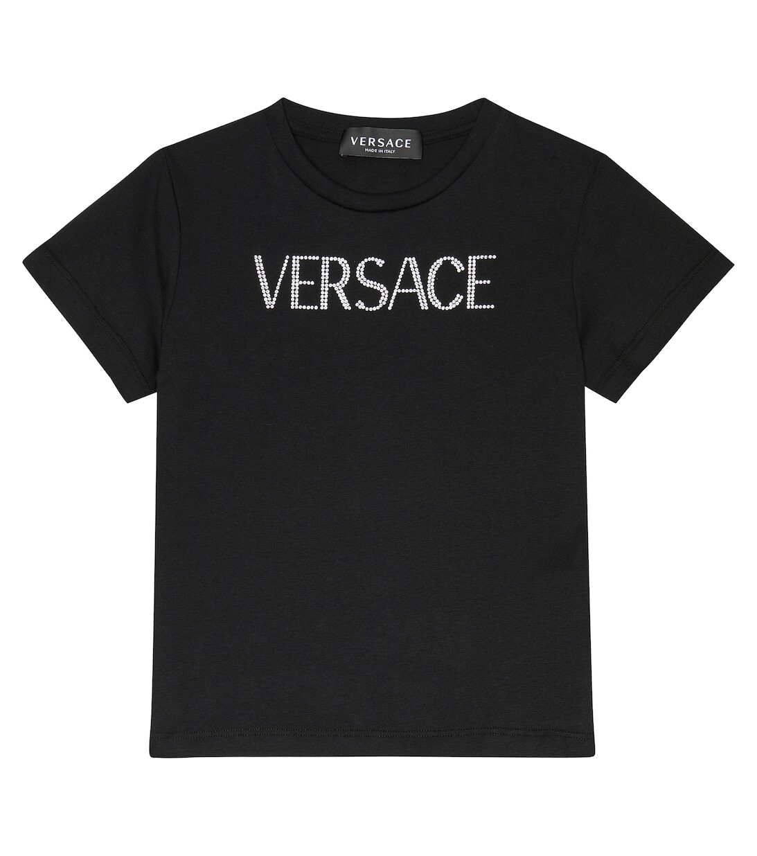 

Футболка из хлопкового джерси с логотипом Versace, черный