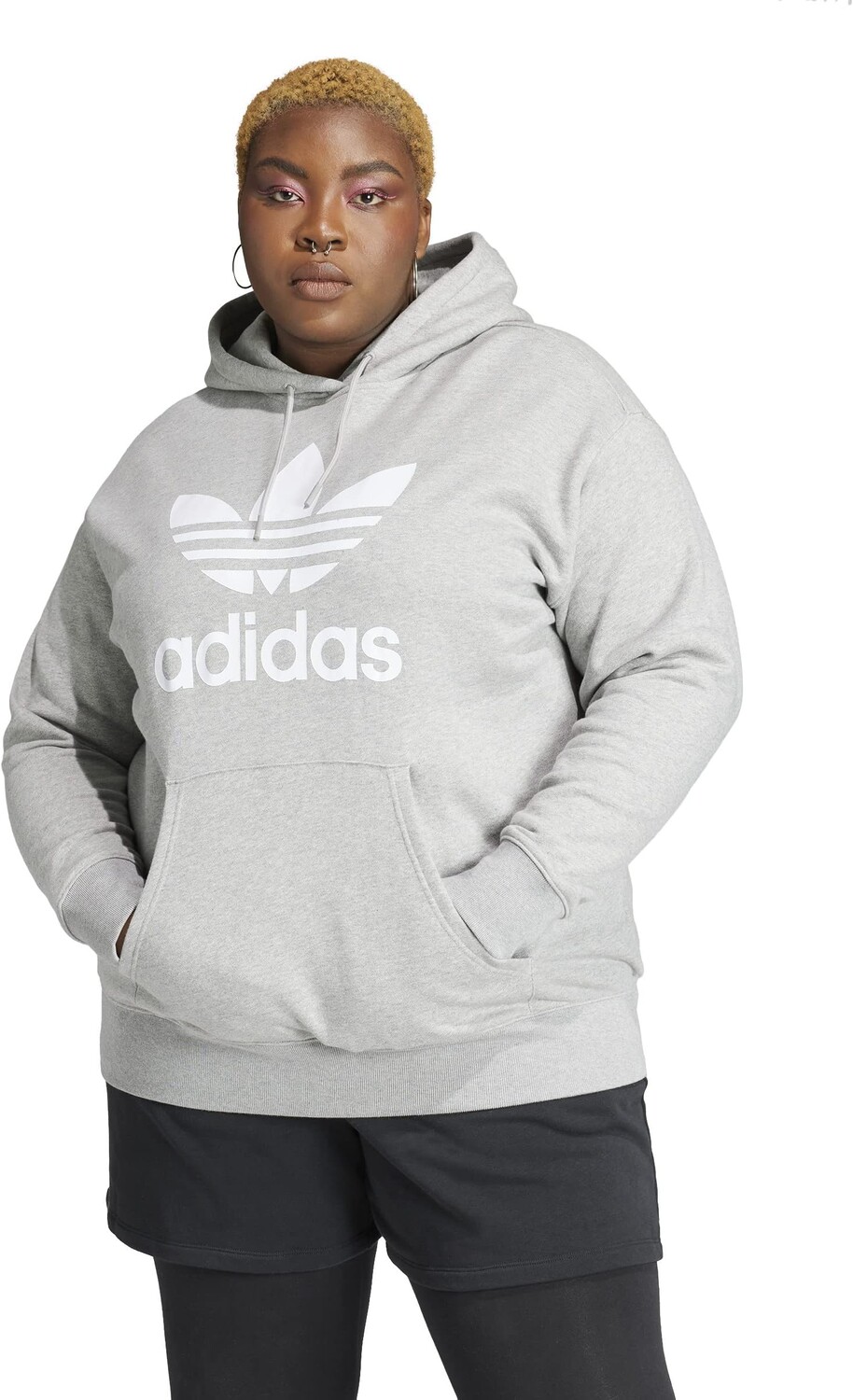 

Толстовка с трилистником больших размеров adidas, цвет Medium Grey Heather 2