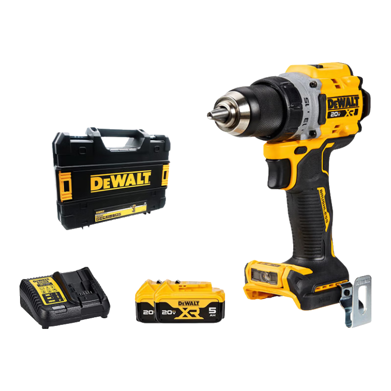 Дрель Dewalt DCD708NT-A9 + два аккумулятора 20V/5.0Ah, зарядное устройство, кейс