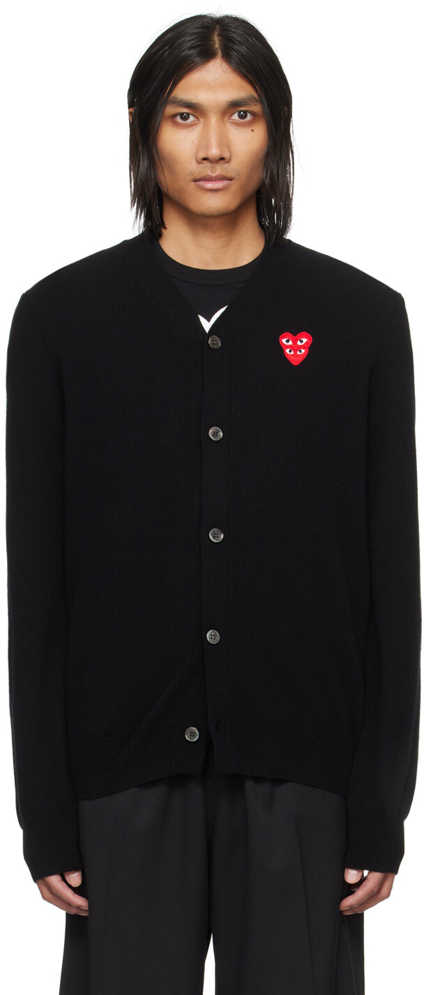 

Черный многослойный кардиган с двойным сердцем Comme Des Garcons