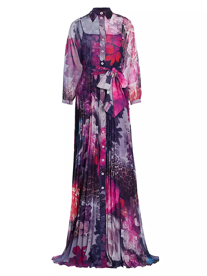 Шифоновое платье с цветочным принтом Teri Jon By Rickie Freeman, мультиколор lord jon deep purple