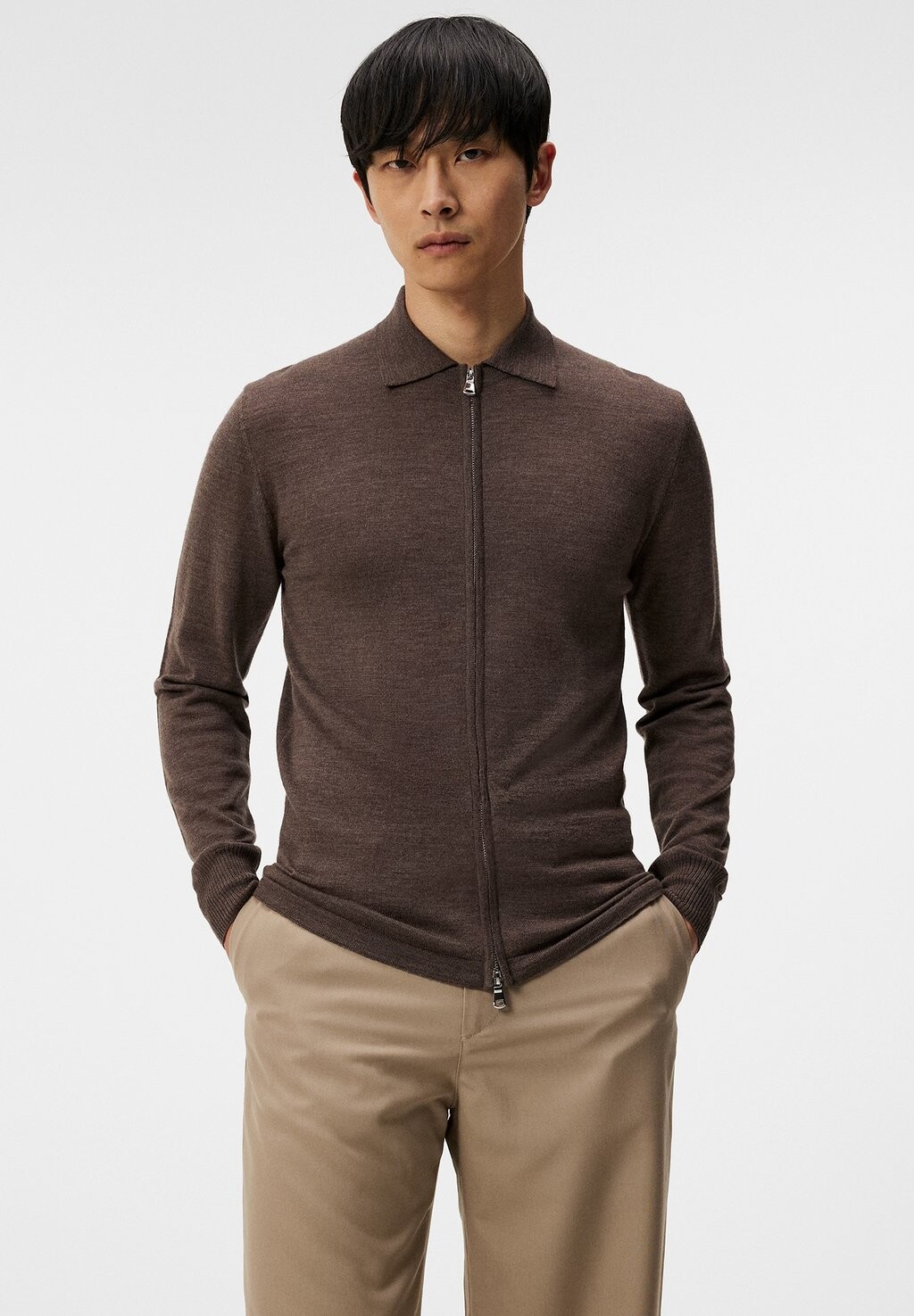 

Кардиган NYLE ZIP J.LINDEBERG, цвет walnut melange