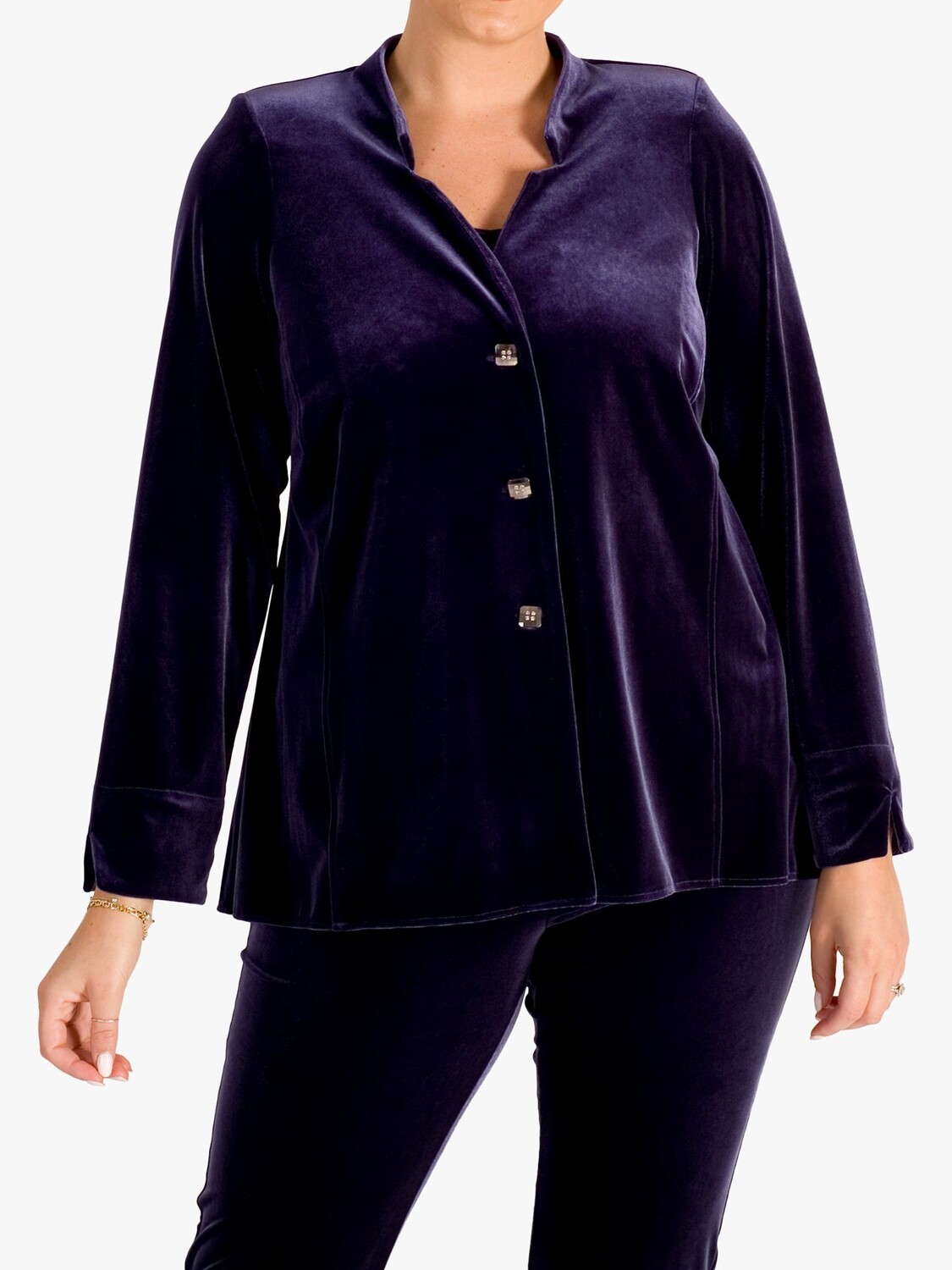 

chesca Бархатный топ Notch Neck Stretch, Violetta