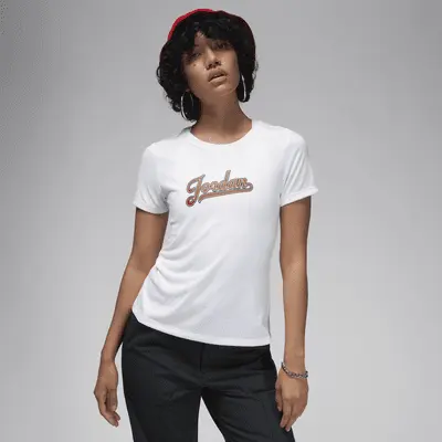 

Футболка Jordan Women's Slim T-Shirt, цвет White/Dune Red