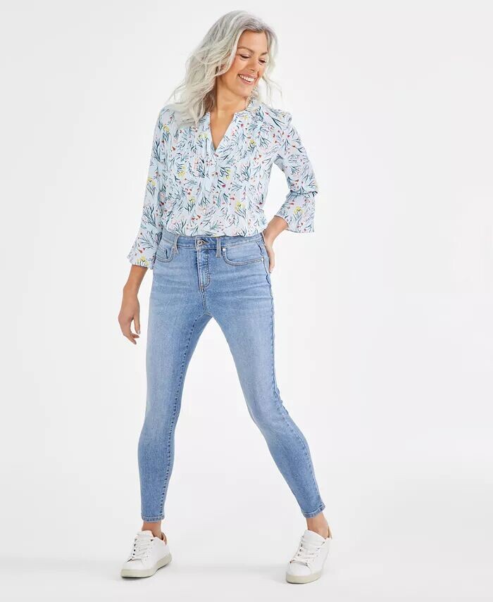 

Джинсы скинни Petite Curvy со средней посадкой Style & Co, синий