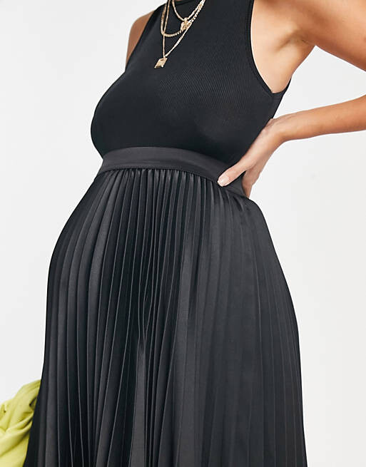 

Черная плиссированная юбка миди Closet London Maternity